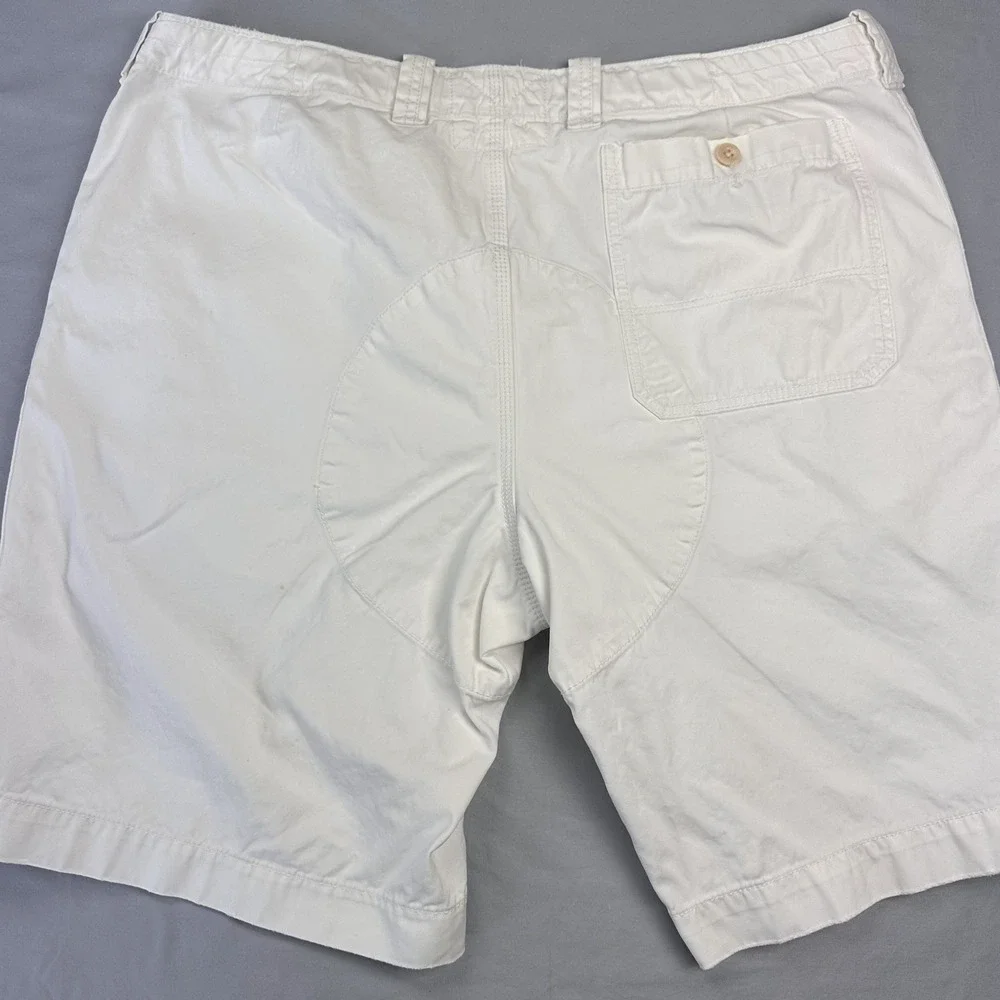 Vintage Polo Ralph Lauren Men Chino Shorts‎ 40 Waist White Distressed Coastal